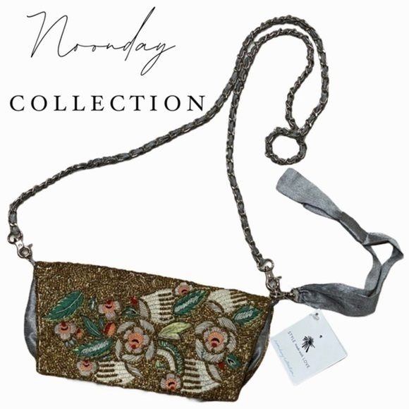 Noonday Collection beaded embroidered crossbody clutch - Picture 1 of 17